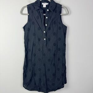 VINEYARD VINES | Black Sleeveless Mini Dress Floral Embroidery Women’s Size 0
